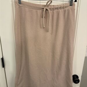 Madewell Tan Pencil Midi Skirt with Tie Front